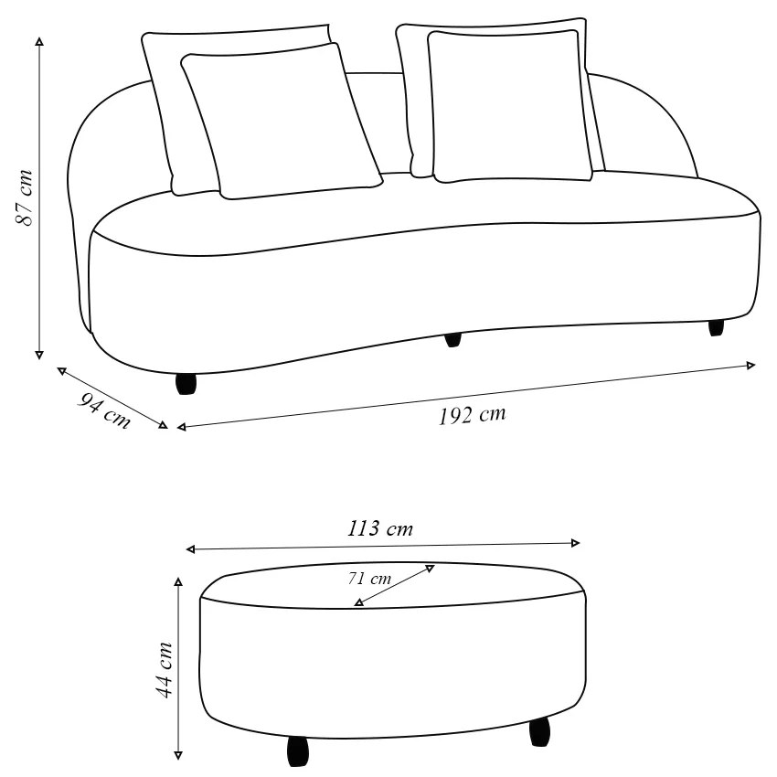 Sofá Living Sala de Estar Rocca 192cm com Puff Pés Madeira Linho Rústico Verde Musgo G92 - Gran Belo