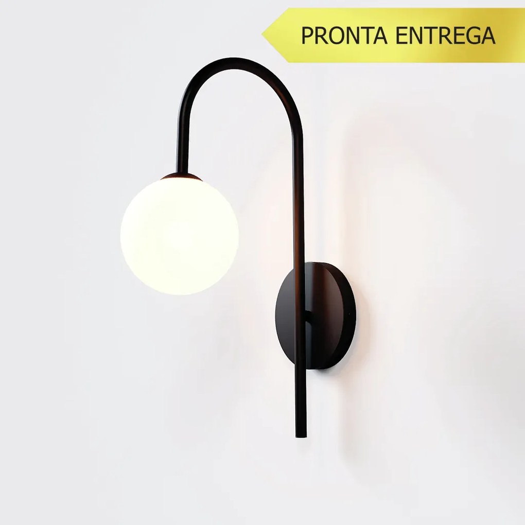 Arandela Umbrella Haste Curva 12X24X41Cm Aluminio E Globo Ø12Cm Rosca... (CHAMPANHE)