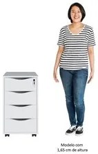 Conjunto Escritório Home Office 4 Peças Look A06 Branco/Ipê - Mpozenat