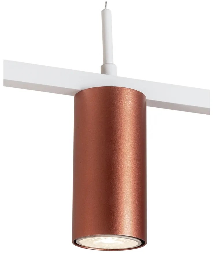 Pendente Sonda 5,7X28X130Cm Focos Assimetricos 4Xmr16 - Usina 16980/4 (BT - Branco Texturizado)