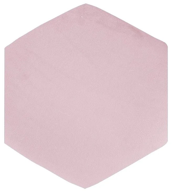 Puff Aramado Hexagono Decorativo Industrial Cobre com Suede - Rosa Bebê