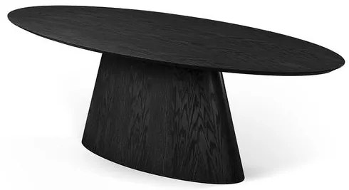 Mesa Jantar Oval Vetri Tampo e Base Carvalho Preto 240cm - 78839 Sun house
