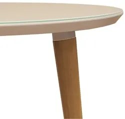 Mesa De Jantar Redonda 90cm 4 Lugares Tampo de Vidro Veneza C14 Off Wh