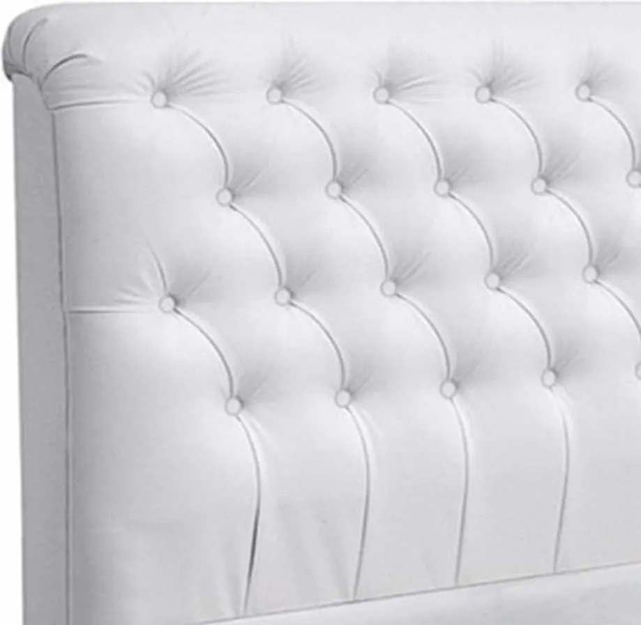 Cabeceira Paris Cama Box Solteiro 90cm Corino Branco M11 - D'Rossi