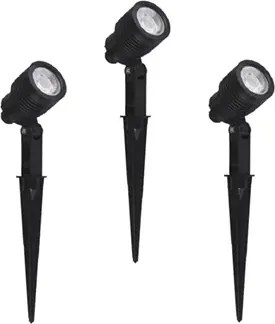 Kit 3 Espetos Led Abs Preto Fosco 6w 3000k Ip65 Yamamura