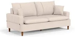 Sofá Living 2 Lugares 160cm com Almofadas Veras D05 Suede Bege Claro -
