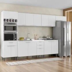 Armário de Cozinha CP06 Com Pia 120cm Pérola Z34 Branco - Mpozenat