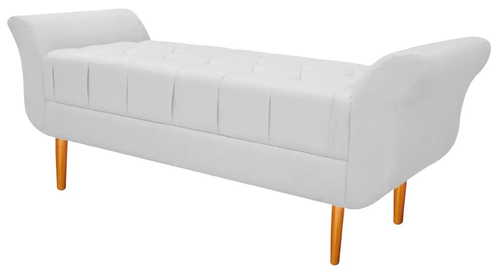 Recamier Estofado Ari 160 cm Queen Size Corano Branco - ADJ Decor