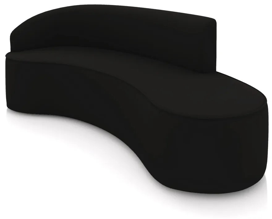 Sofá 4 Lugares Orgânico 220 cm Morgan Veludo D03 - D'Rossi - Preto