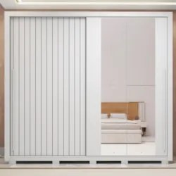Guarda Roupa Casal 245cm Com Espelho Scipio Branco C01 - Mpozenato