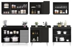 Armário de Cozinha Modulado de Canto 6 Peças CP29 Balcão com Tampo Pre