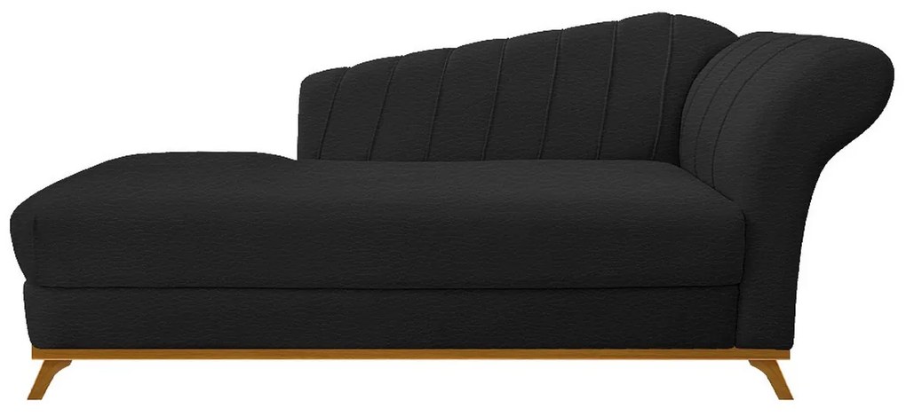 Recamier Vanessa 185cm Lado Esquerdo Corano Preto - ADJ Decor