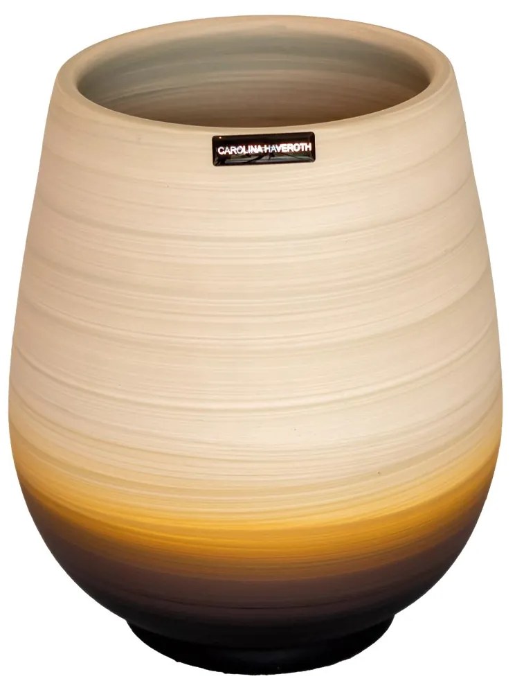 Vaso Decorativo de Cerâmica 11x17x11 - Salar Fosco  Kleiner