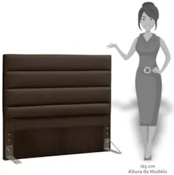 Cabeceira Casal Queen 160cm Greta Sintético Marrom Z51 - Mpozenato