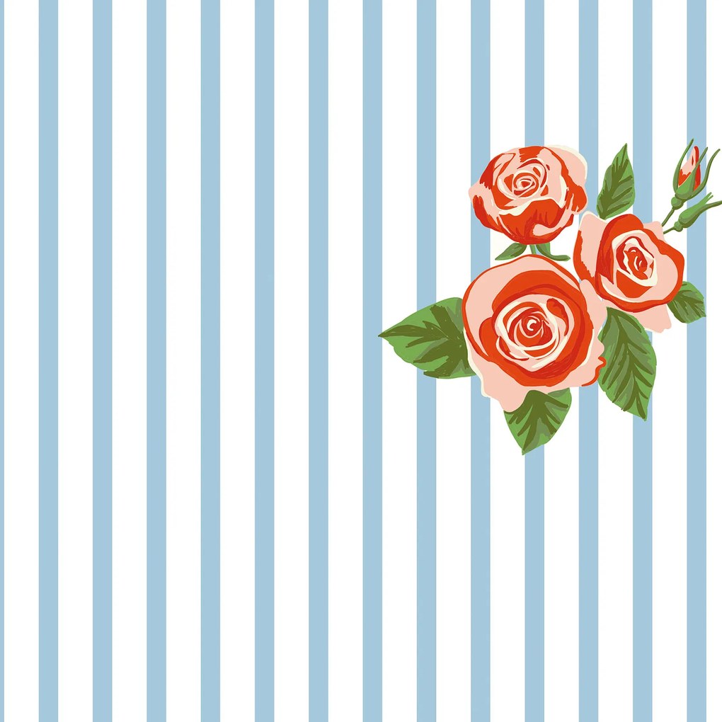 Papel de parede adesivo listrado azul e branco