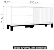Rack Bancada Para TV 45 Pol 136cm Lucca Off White/Freijó C01 - Mpozena