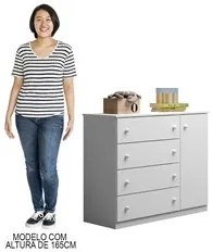 Jogo de Quarto Infantil Guarda Roupa e Cômoda Elisa Branco - Phoenix