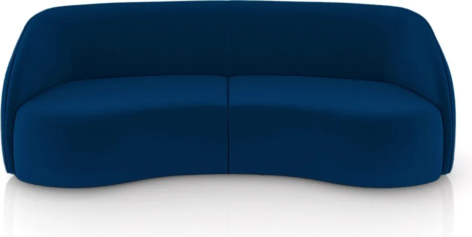 Sofá Decorativo Sala de Estar Bipartido 288cm Clarke Veludo Azul G45 - Gran Belo