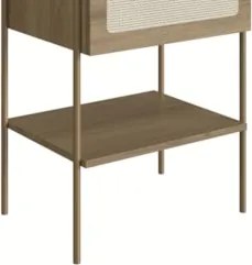 Cabeceira Casal e Queen Com 2 Mesas Laterais Arlo A10 Hanover/Dourado