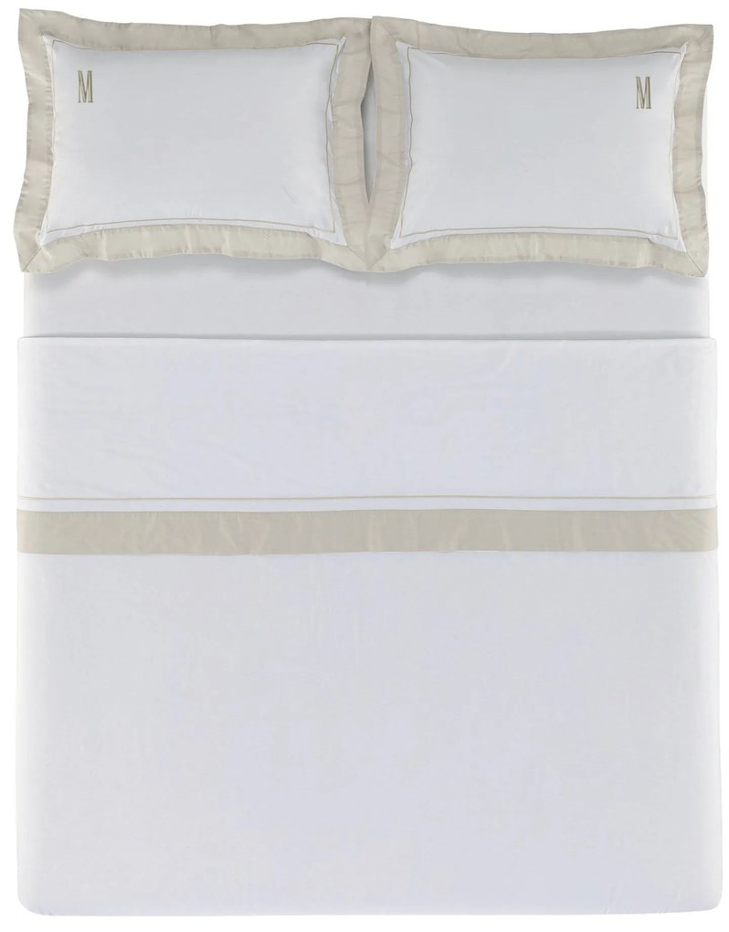 Jogo de Cama Trussardi Percal 200 Fios Fiesole Branco e Grigio - King King