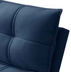 Sofá Retrátil 3 Lugares com Porta Copo 250cm Malta F05 Veludo Azul - M