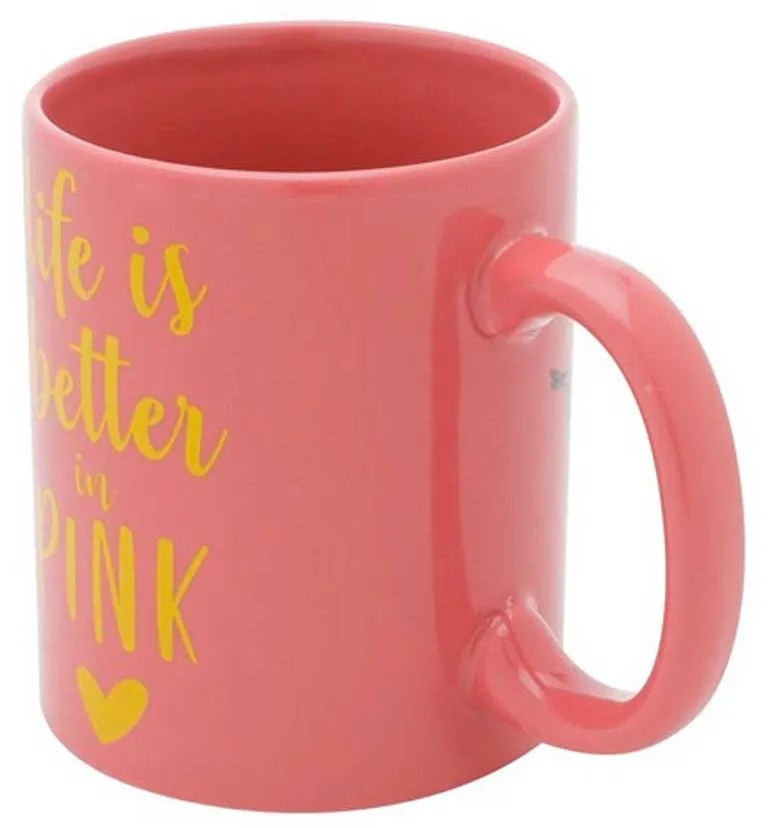 Caneca Porcelana Penelope Charmosa Better Life Pink