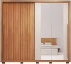 Guarda Roupa Casal 245cm Com Espelho Scipio Freijó/Off C01 - Mpozenato