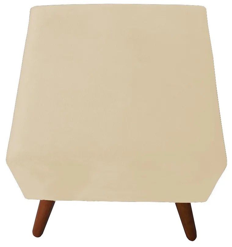 Puff Decorativo Quadrado Malu com Pés Palito Suede Bege