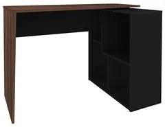 Mesa Escrivaninha 2 em 1 com Nichos Arbo A06 Ipê/Preto - Mpozenato