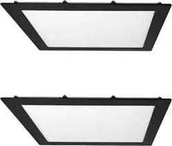 Kit 2 Plafons LED Embutir Quadrado 24W Preto 30cm