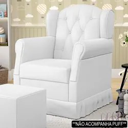 Poltrona de Amamentação Balanço Letícia Sintético Branco - Phoenix