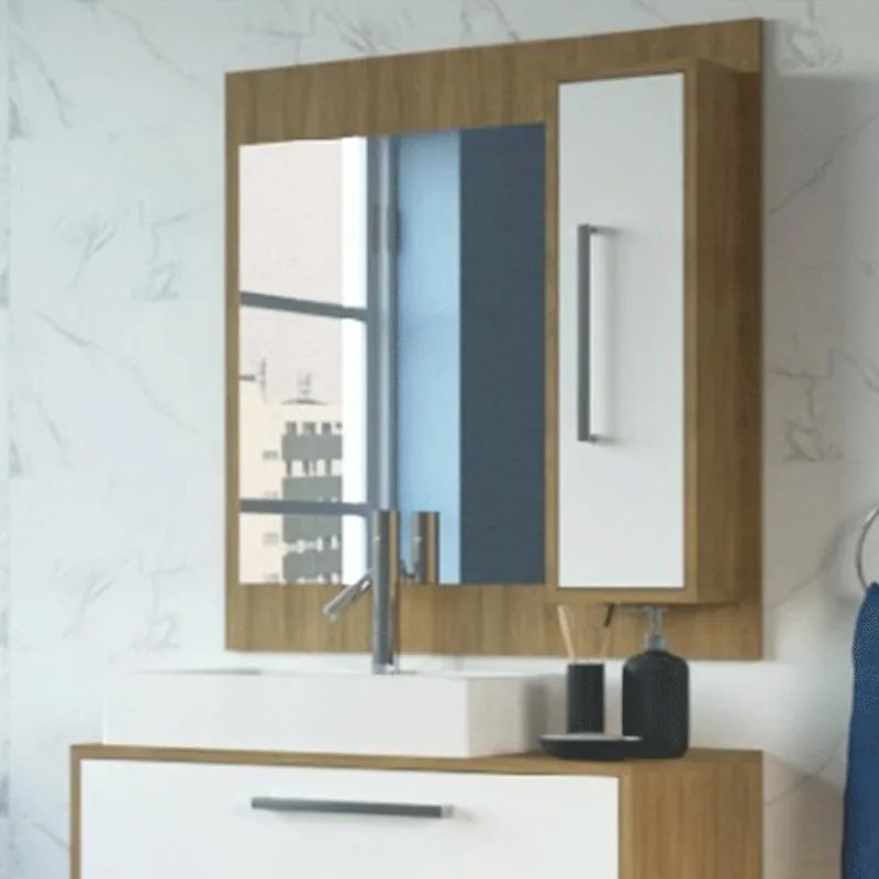 Conjunto de Banheiro Completo Grécia Balcão Painel Cuba Kit Torneira