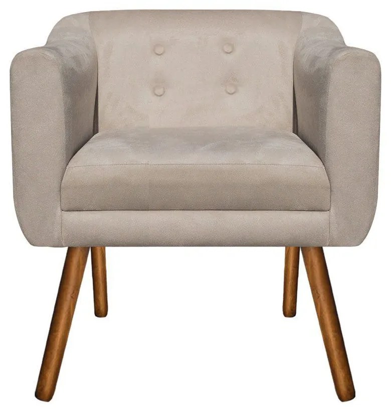 KIT 02 POLTRONAS JULIA SUEDE BEGE PES PA