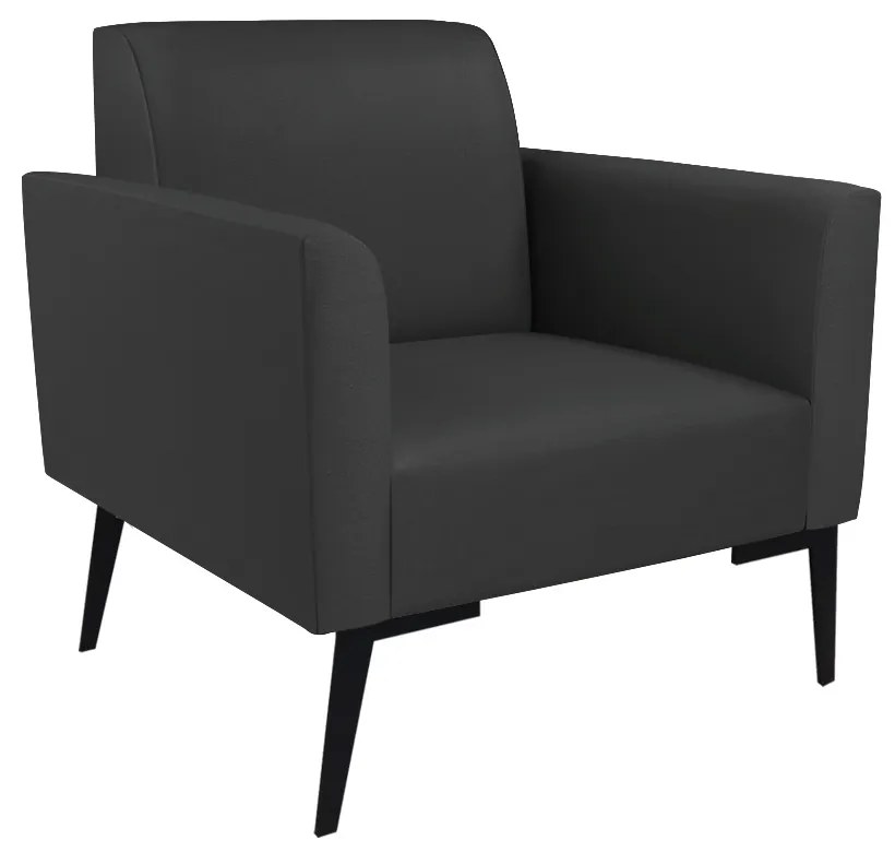 Sofá Namoradeira com 2 Poltronas Pés Villach Marisa Corino D03 - DRossi - Preto