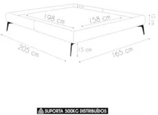 Cama Casal Queen com Cabeceira 165cm Pés Metálicos Elisa S05 Veludo Pr