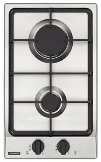 Cooktop a Gás Tramontina Dominó FF 2GX 30 em Aço Inox com Trempes em Ferro Fundido 2 Queimadores