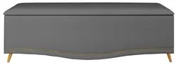 Calçadeira Baú Casal 140cm com Tachas Imperial J02 Veludo Cinza - Mpoz