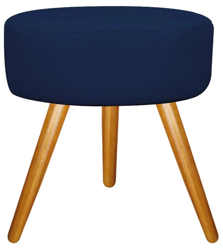 Kit 02 Puffs Sofia Palito Mel Suede Azul Marinho - ADJ Decor