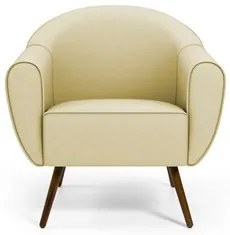 Poltrona Decorativa Nina Corano C-26 com Pés Palito Castanho - Domi