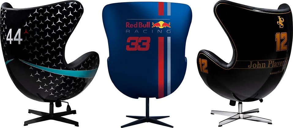 Conjunto 3 Poltronas Decorativas Egg Chair Hamilton Nº44/Lotus 12/RB Nº 33 G53 - Gran Belo