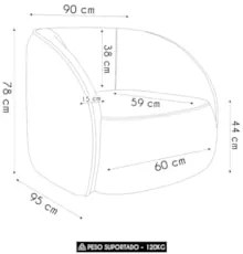 Poltrona para Sala Orgânica 90cm Zion Z32 Sintético Caramelo - Mpozena