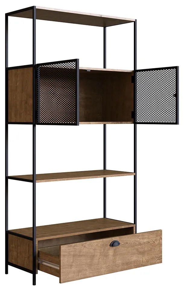 Estante 01 Porta New 180 cm Vermont e Preto - D'Rossi