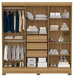 Guarda Roupa Casal 6 Portas 3 Gavetas Pratico D02 Amendola Touch - Mpo