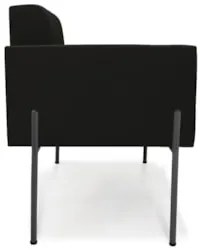 Poltrona Para Sala Pés Metálicos Preto Ana Suede Preto - Ibiza