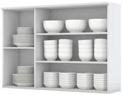 Armário Aéreo 120cm 3 Portas 100% MDF Americana Branco HP - Henn