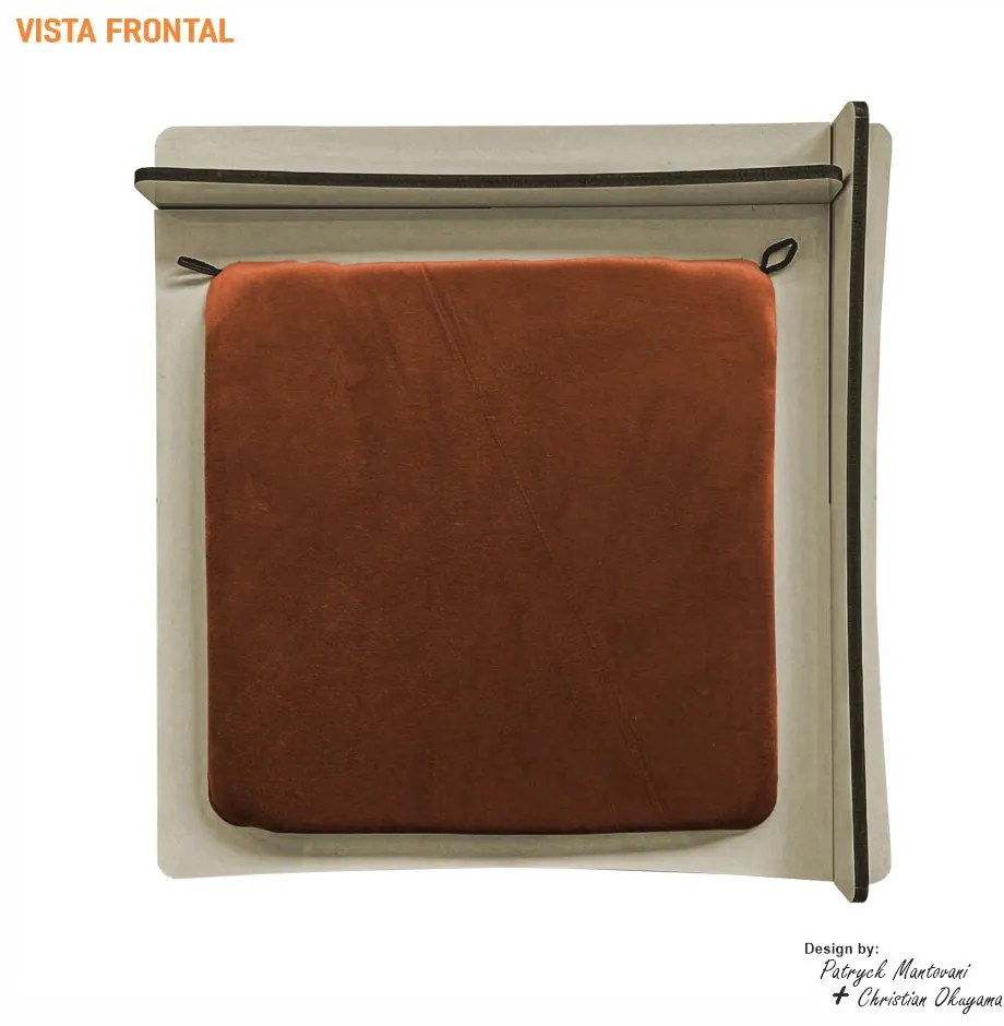 Arranhador de Gato para Cama Box B400 Bege/Terracota - Sheep Estofados - Bege