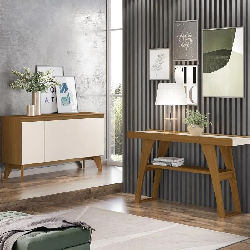 Aparador Menphis Sala de Jantar Estar Nature Off White
