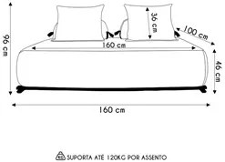 Sofá 4 Lugares Ilha 2 Módulos 160cm Viero S06 Boucle Branco - Mpozenat