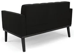 Sofá Namoradeira Base Madeira Preto Ana Suede Preto - Ibiza