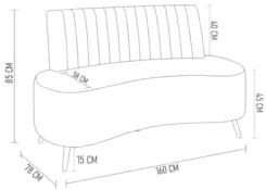 Sofá 2 Lugares para Sala Living 160cm Pés Palito Tamar Z08 Boucle Terr
